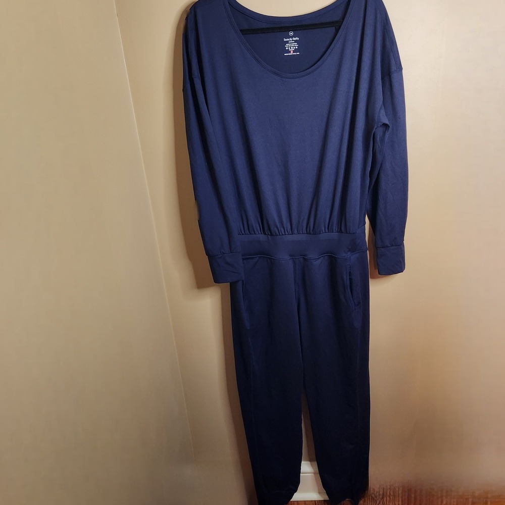 Sweaty Betty Gary Long Sleeve Jumpsuit Navy Blue Medium SB5909B